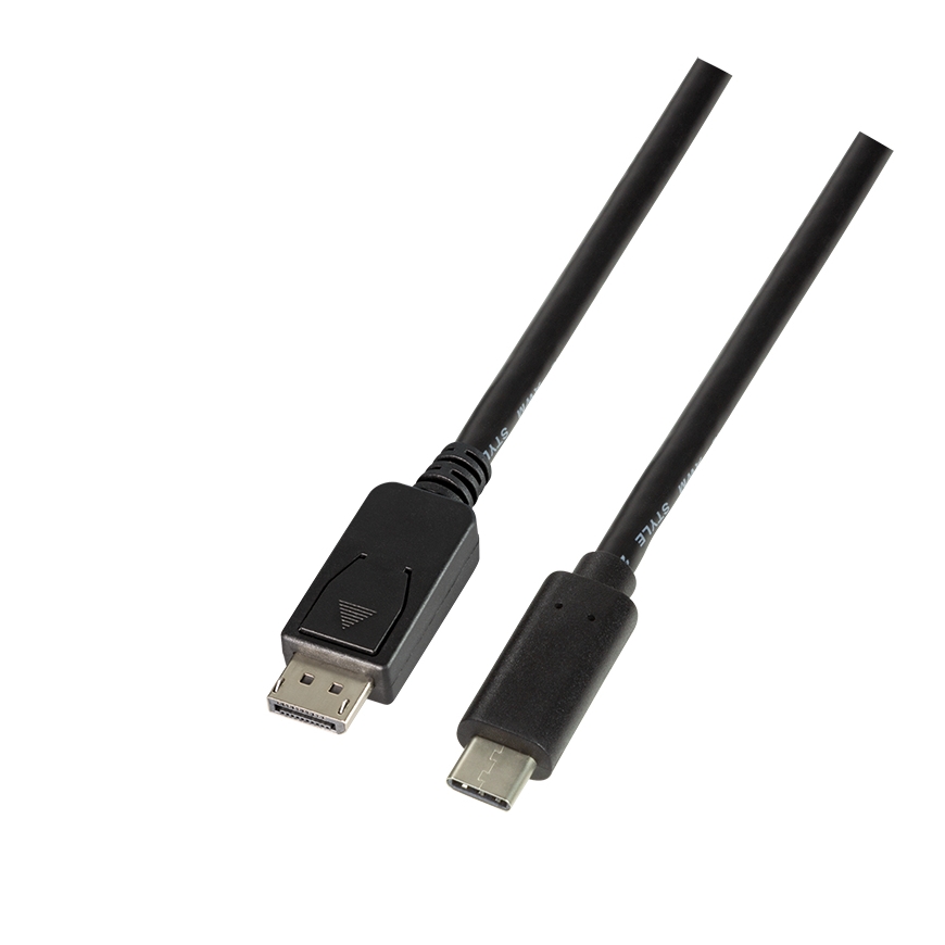 LogiLink UA0336 vaizdo kabelio adapteris 3 m C tipo USB DisplayPort Juoda