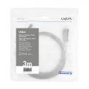 LogiLink UA0336 видео кабель адаптер 3 m USB Type-C DisplayPort Черный