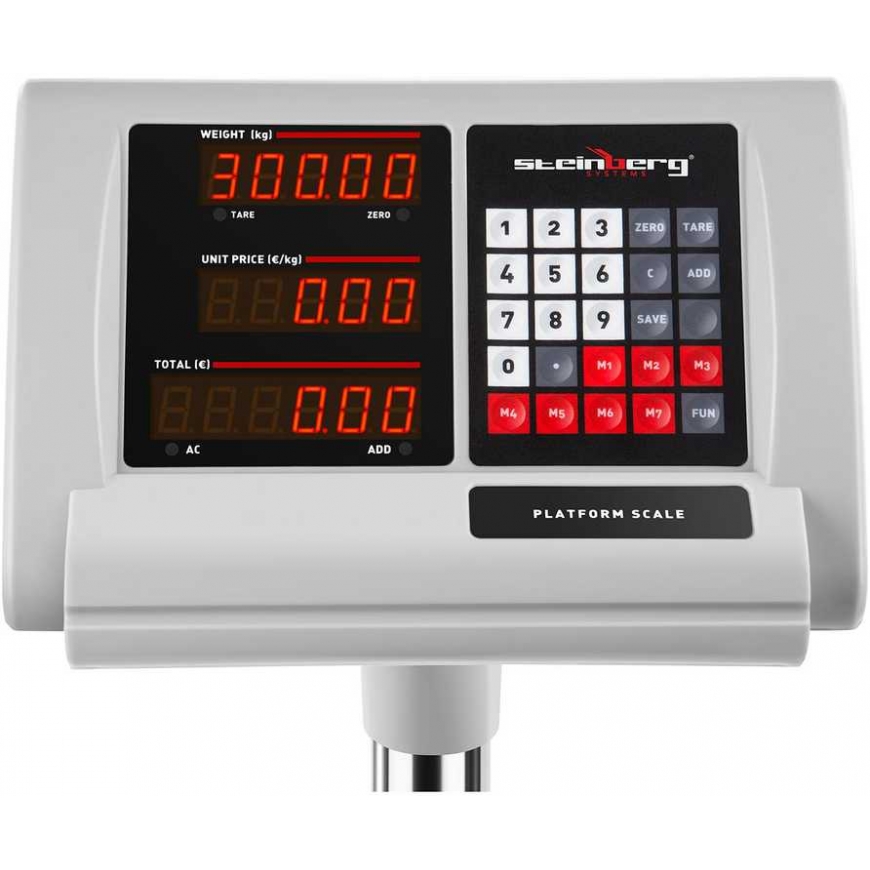Virtuvinės svarstyklės Steinberg Systems Sandėlio platforminės svarstyklės su 45x60cm maitinimo šaltiniu + baterija 300kg / 50g – 3
