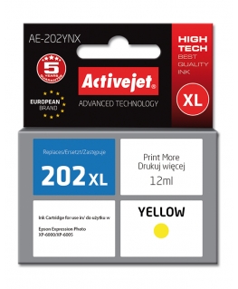 Activejet AE-202YNX tindikassett 1 tk Kokkusobiv High (XL) Yield Kollane