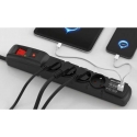 ACAR F4 POWER STRIP USB A+C 3M 4X 230V PL PD 3.0 QC BLACK ACAR F4 POWER STRIP USB A+C 3M 4X 230V PL PD 3.0 QC BLACK