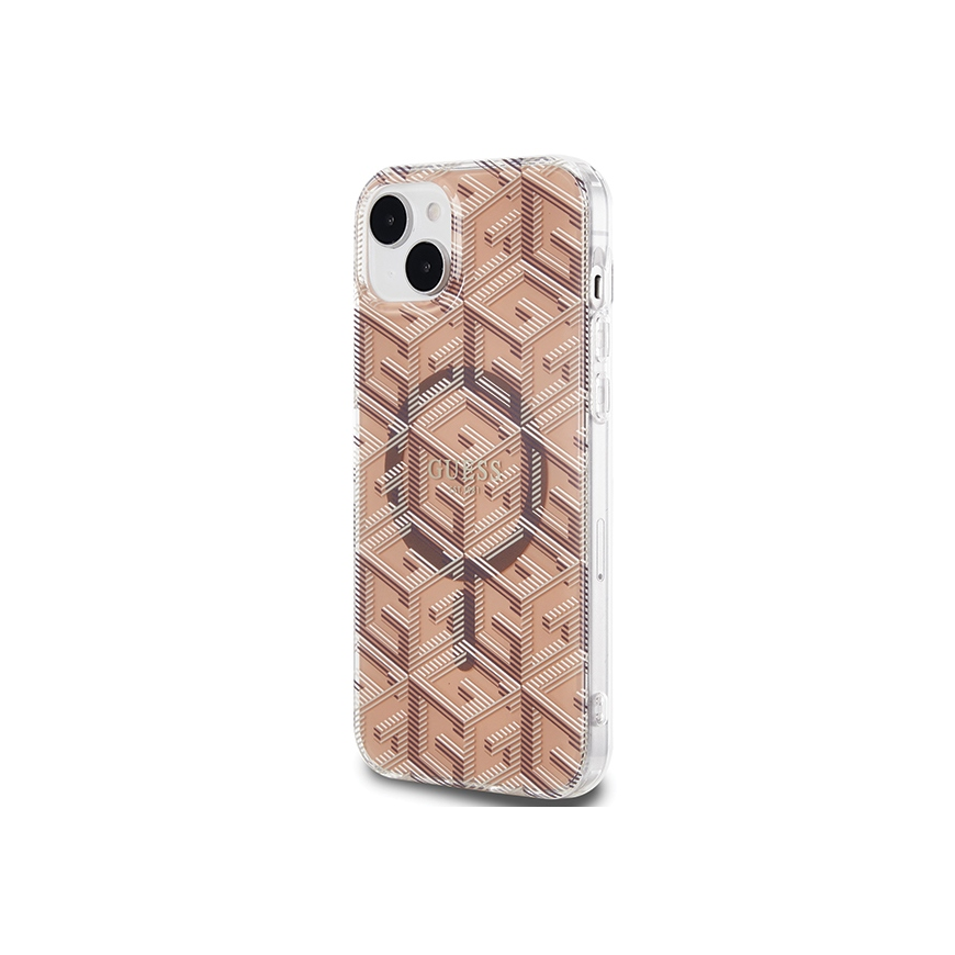 Dėklas Original faceplate case GUESS GUHMP15SHGCUSTGW for iPhone 15 (Compatible with Magsafe / IML GCUBE / ruda) – 2