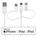 Deltaco IPLH-441 USB-kaapeli 1 m USB 2.0 USB A USB C/Micro USB A/Lightning Valkoinen Deltaco IPLH-441 USB-kaapeli 1 m USB 2.0 USB A USB C/Micro USB A/Lightning Valkoinen