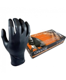 Multi Disposable nitrile gloves M-Safe Grippaz 246BK, 50 pcs in a box, 0.15mm thickness, black, 8/M