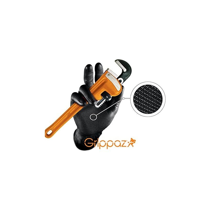 Multi Vienkartinės nitrilinės pirštinės M-Safe Grippaz 246BK, 50 vnt dėžėje, 0,15mm storis, juodos, 8/M – 5