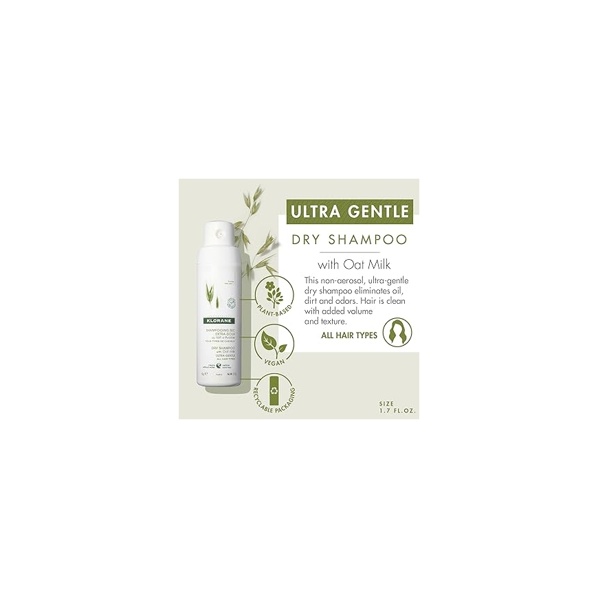 Klorane Extra Gentle Sausas šampūnas With Oat Milk, 150 ml
