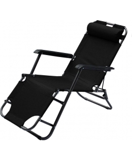 Royokamp folding garden bed with headrest, black
