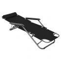Royokamp folding garden bed with headrest, black Royokamp folding garden bed with headrest, black
