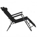 Royokamp folding garden bed with headrest, black Royokamp folding garden bed with headrest, black