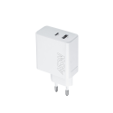TelForceone Maxlife MXTC-07-45AC PD QC charger 1x USB-C 1x USB 45W baltas TelForceone Maxlife MXTC-07-45AC PD QC charger 1x USB-C 1x USB 45W baltas