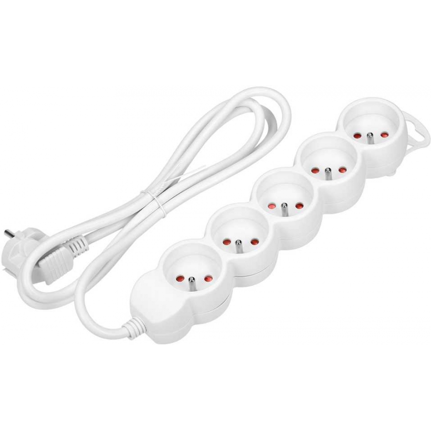 Orno 5-way extension cord 2P+E, 5m