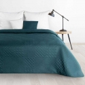 Eurofirany DESIGN 91 BONI / 5 Bedspread with quilt motif printed by hot pressing technique, 220X240 cm, color: dark turquoise Be Eurofirany DESIGN 91 BONI / 5 Bedspread with quilt motif printed by hot pressing technique, 220X240 cm, color: dark turquoise Be
