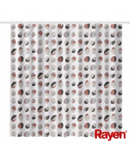 Shower curtain 180x200cm white|ribbed, PEVA