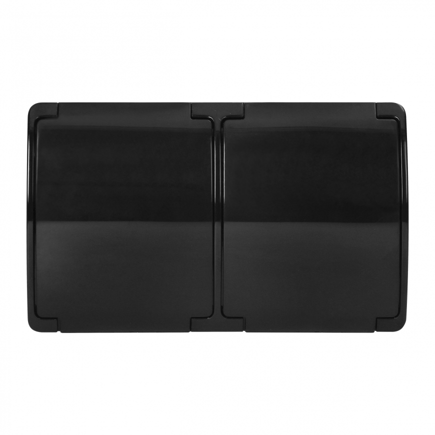 Orno Lizdas podwójne 2x2P+Z Schuko AQUATIC, IP44, juoda – 3