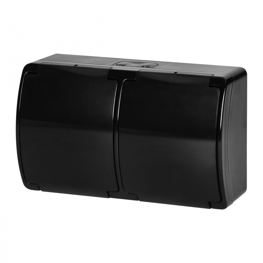 Orno Lizdas double 2x2P+Z Schuko AQUATIC, IP44, black – 4