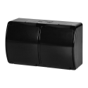 Orno Lizdas podwójne 2x2P+Z Schuko AQUATIC, IP44, juoda Orno Lizdas podwójne 2x2P+Z Schuko AQUATIC, IP44, juoda