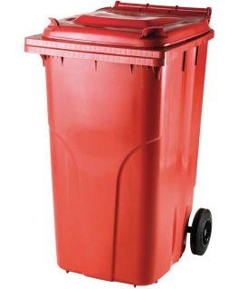 Bucket container for waste and garbage CERTIFICATES Europlast Austria - red 240L