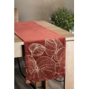 Eurofirany BLINK / 16 Aksominis stalo takelis su didelių lapų raštu, 35X220 cm, spalva: plytų Eurofirany BLINK / 16 Aksominis stalo takelis su didelių lapų raštu, 35X220 cm, spalva: plytų