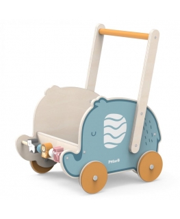 Wooden pushchair - stroller for dolls Elephant Viga PolarB
