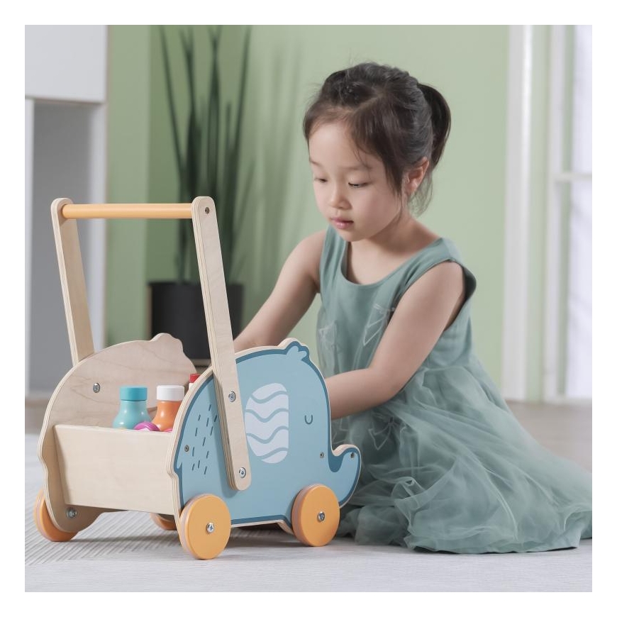 Wooden pushchair - stroller for dolls Elephant Viga PolarB – 3