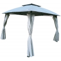 Saska Garden PAWILON OGRODOWY 3x3x2.6M Z ZASŁONAMI GRAY