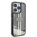 Originalus priekinio skydelio dėklas GUESS GUHCP15LLFCSEGK, skirtas iPhone 15 Pro (Liquid Glitter Gold Stripes / juodas) Originalus priekinio skydelio dėklas GUESS GUHCP15LLFCSEGK, skirtas iPhone 15 Pro (Liquid Glitter Gold Stripes / juodas)