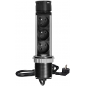 Orno Built-in socket?6cm with USB charger and 1.5m cable, 3x2P+Z, 2xUSB (Type A and C), INOX Orno Built-in socket?6cm with USB charger and 1.5m cable, 3x2P+Z, 2xUSB (Type A and C), INOX