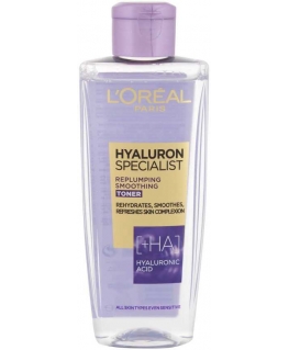 L'Oréal Paris Hyaluron Specialist Replumping Smoothing Toneris Facial Lotion and Purškiklis moterims, 200 ml