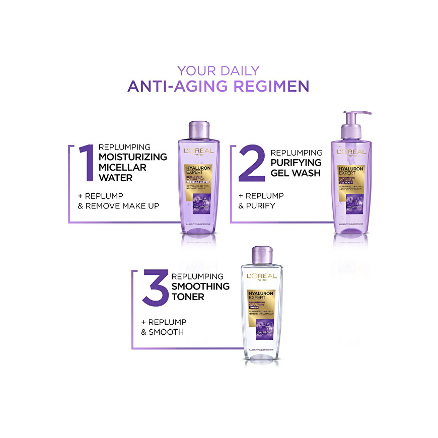 L'Oréal Paris Hyaluron Specialist Replumping Smoothing Toner Facial Lotion and Spray for women, 200 ml – 3