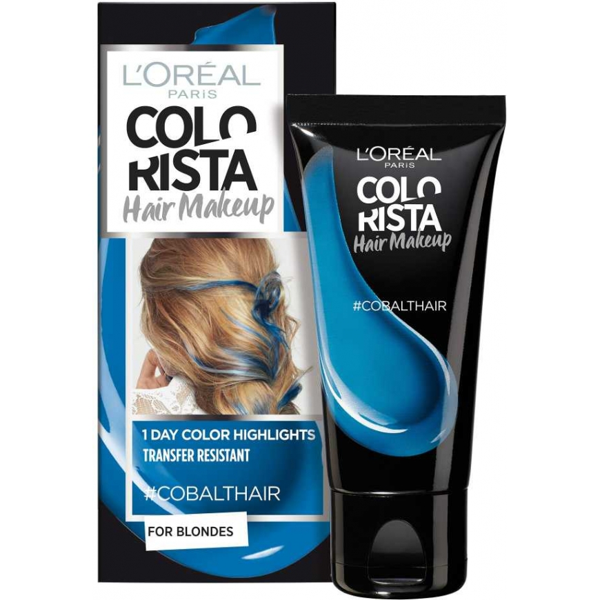 Loreal L'Oreal Paris, Colorista plaukų makiažas, pusiau ilgalaikiai plaukų dažai, COBALTHAIR, 30 ml moterims