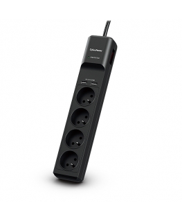 CyberPower Tracer III P0420SUD0-FR viršįtampių ribotuvas Juoda 4 AC išvestis(ys / čių) 200 - 250 V 1,8 m