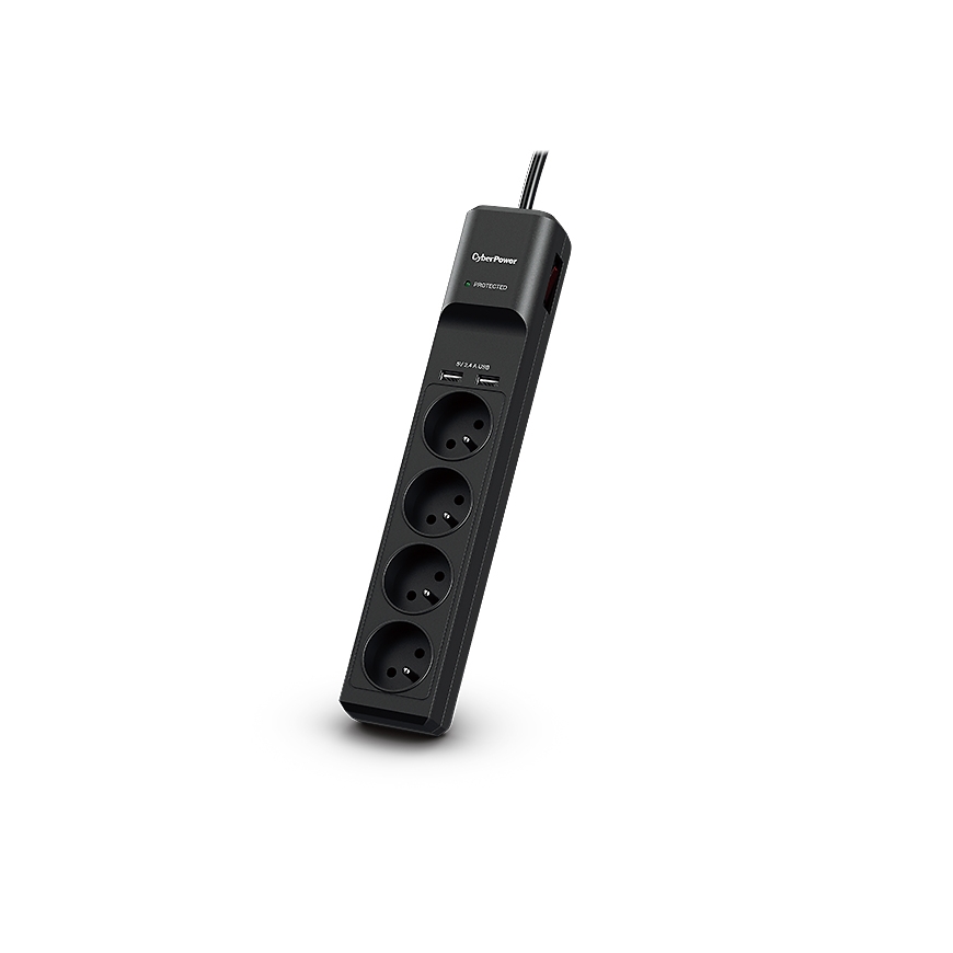 CyberPower Tracer III P0420SUD0-FR pārsprieguma aizsargs Melns 4 Maiņstrāvas izvade (-s) 200 - 250 V