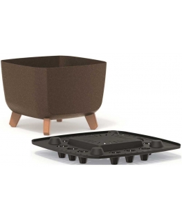 Prosperplast GRACIA SQUARE ECO WOOD FLOWER POT 29x29CM COFFEE