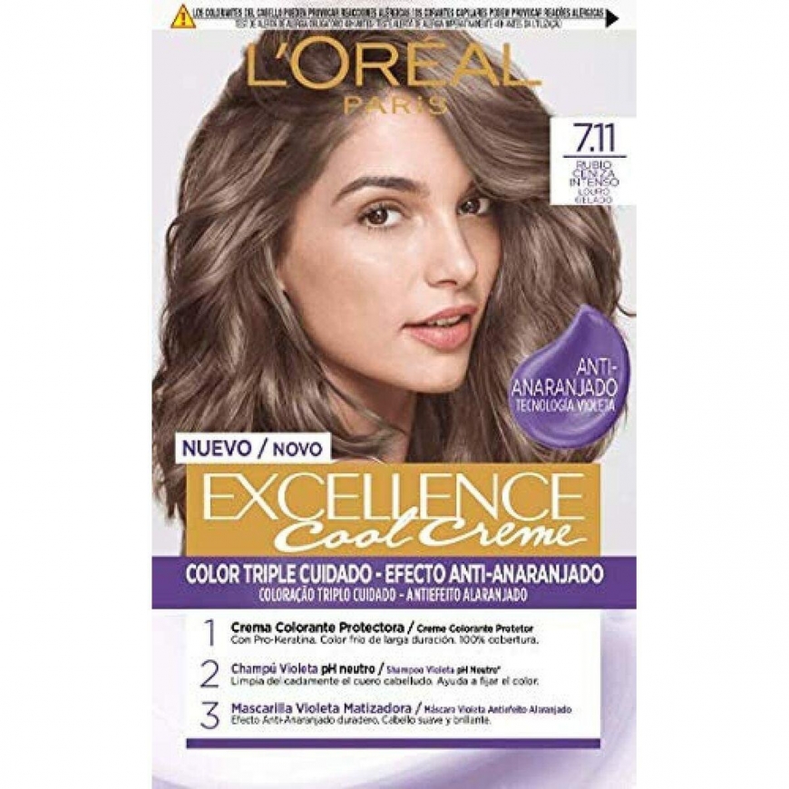 hair dye L'oreal Professionnel Excellence Creme Color 7,11-Intense Ash For light hair 192ml – 2