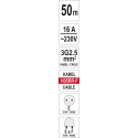 Yato YT-8108 pikendusjuhe 50 m 4 vahelduvvoolu kontakt Hoonesisene/hooneväline Must, Punane, Valge Yato YT-8108 pikendusjuhe 50 m 4 vahelduvvoolu kontakt Hoonesisene/hooneväline Must, Punane, Valge