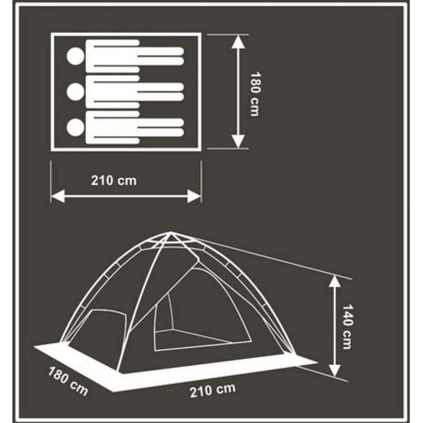 Enero Camp AUTOMATIC 3-PERSON TENT 2IN1 HOLIDAY 210x180x140CM – 3
