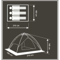 Enero Camp AUTOMATIC 3-PERSON TENT 2IN1 HOLIDAY 210x180x140CM