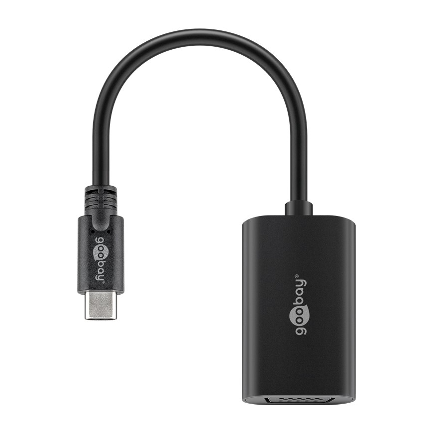 Goobay 38531 videokaapeli-adapteri 0,2 m USB Type-C VGA (D-Sub) Musta