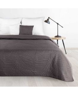 Eurofirany DESIGN 91 BONI / 6 Bedspread, quilted by hot pressing with leaf pattern, 170X210 cm, color: graphite Bedspread