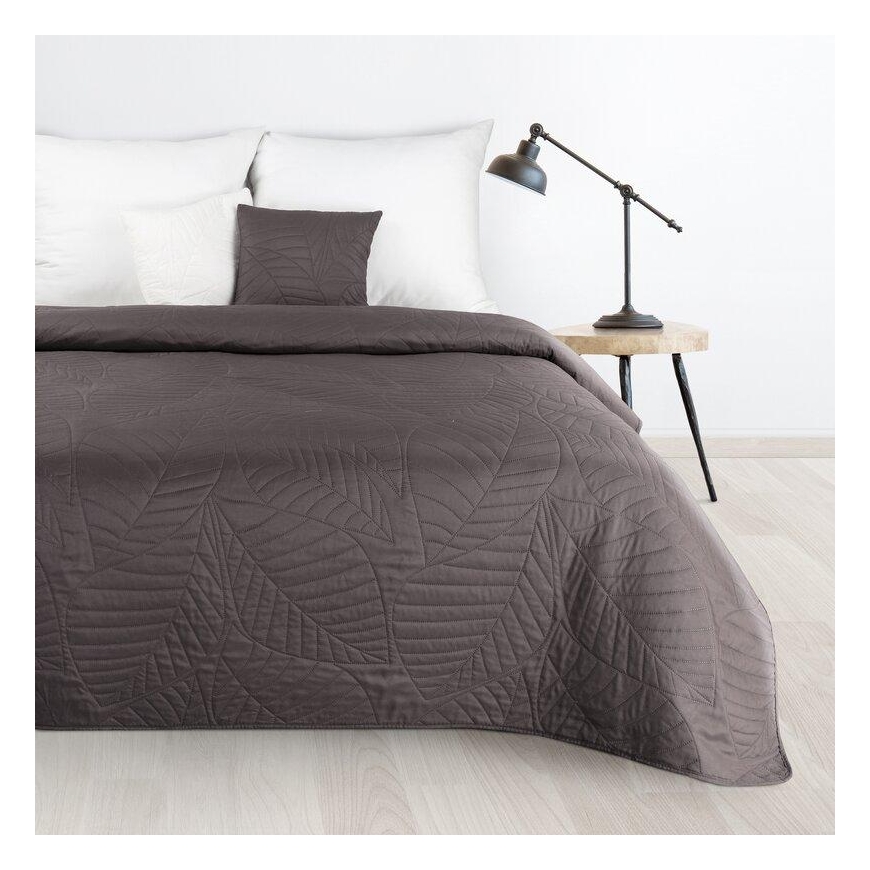 Eurofirany DESIGN 91 BONI / 6 Bedspread, quilted by hot pressing with leaf pattern, 170X210 cm, color: graphite Bedspread – 3
