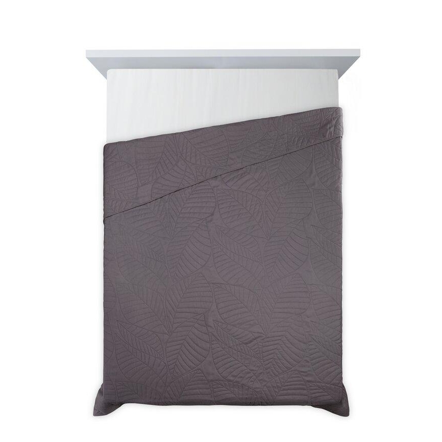 Eurofirany DESIGN 91 BONI / 6 Bedspread, quilted by hot pressing with leaf pattern, 170X210 cm, color: graphite Bedspread – 5