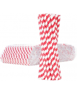 Gsg24 BIO organic paper straws PAPER STRAWS thickness 8/205mm - white and red 500 pcs.