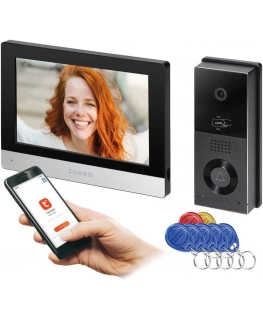 Orno XIRAN, set wideodomofonowy jednorodzinny, 2-żyłowy, 8", Wi-Fi, touch screen, Full HD, RFID