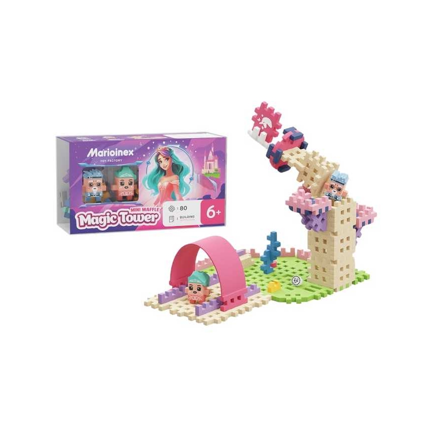 Marioinex Klocki wafle mini KsiężnMagWieża 80el 05807