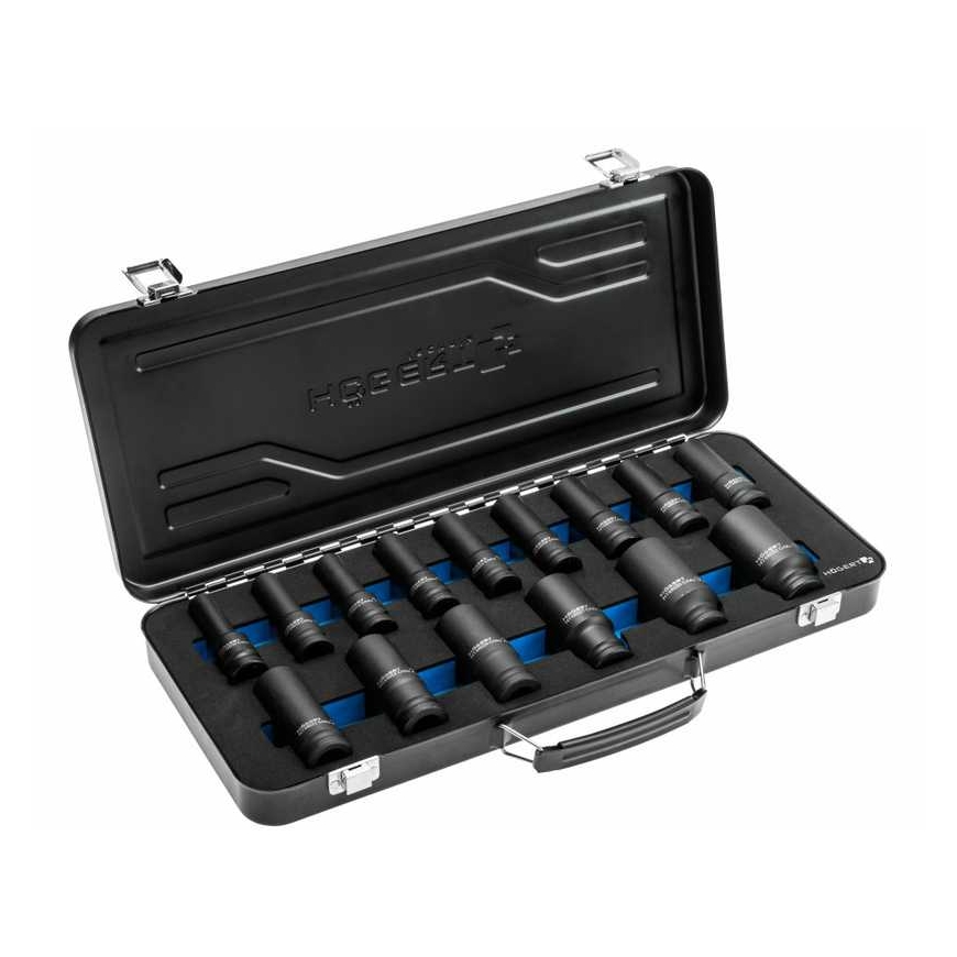 Impact wrench set Hogert HT7G129 10-32 mm 15 pcs. – 2