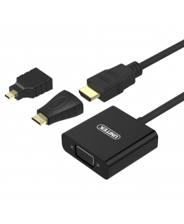UNITEK Y-6355 видео кабель адаптер VGA (D-Sub) HDMI Тип A (Стандарт) Черный