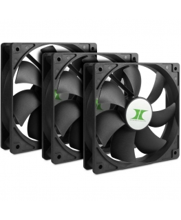 Inter-Tech 88887289 computer cooling system Computer case Fan 12 cm Black 3 pc(s)
