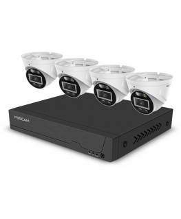 Šakotuvas Foscam FN9108E-T4-2T Video-Überwachungssystem Weiß 4x 3K PoE Dome Kamera, 1x 8-Kanal NVR
