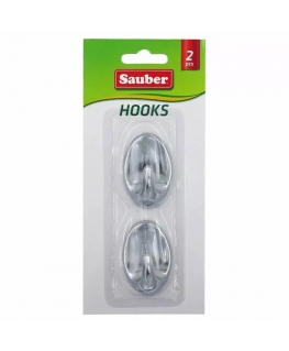 Hooks 2gb 3x4,7cm oval silver