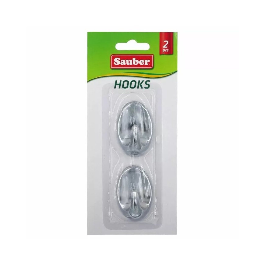 Hooks 2gb 3x4,7cm oval silver